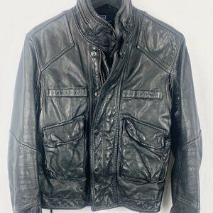 Ralph Lauren heavy leather jacket Black 40's  details cowhide orig. $2400 RARE